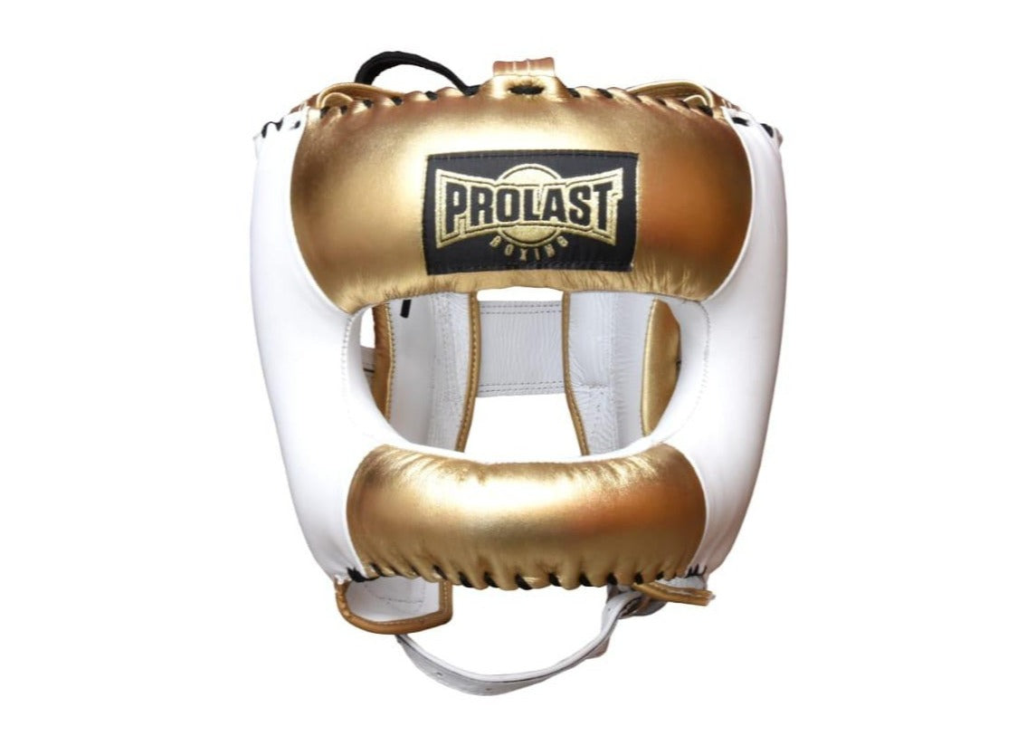 Prolast Face Saver Leather Boxing Headgear with Nylon Face Bar
