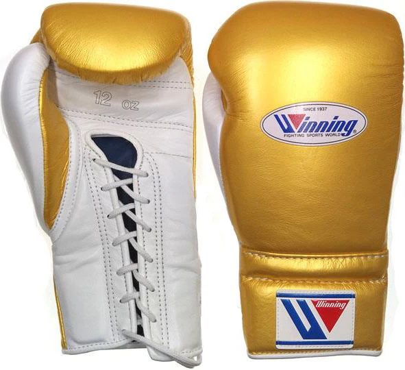 Winning Lace-Up Boxing Gloves Gold