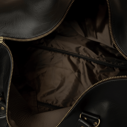 1910 LEATHER GYM DUFFEL BAG - Black