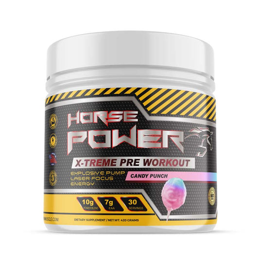 ICON MUSCLE HORSE POWER PRE WORKOUT CANDY PUNCH 420 G
