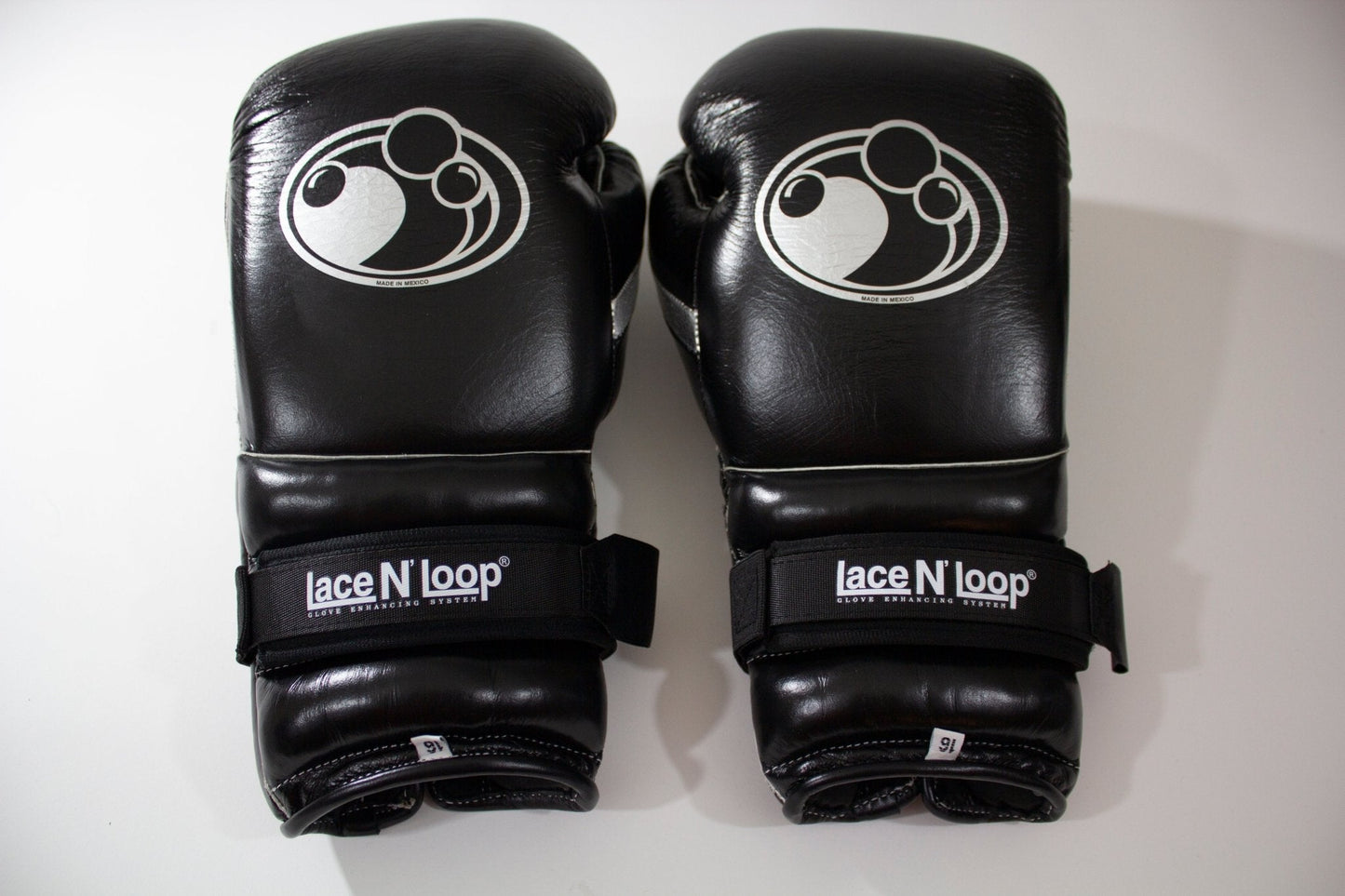 Midnight Black (white logo) Lace N Loop Straps (Pair)